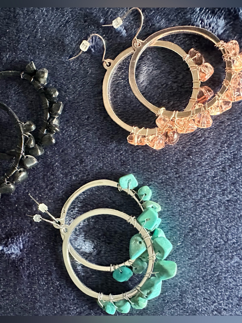 Bundle of Turquoise , Black and more Hoop Earrings - Women Jewelry